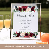 Radiant Bloom Mimosa Bar Sign Poster