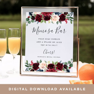 Radiant Bloom Mimosa Bar Sign Poster