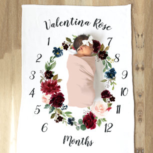 Radiant Bloom Monthly Baby Milestone Fleecedecke