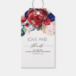 Radiant Bloom Navy Blau und Burgund Floral Geschenkanhänger