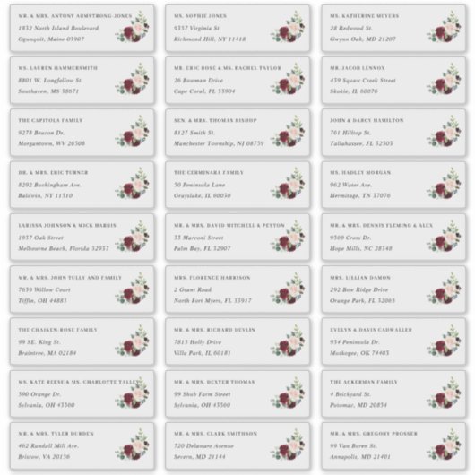 Radiant Bloom | Private Guest Address Labels (Vorderseite)