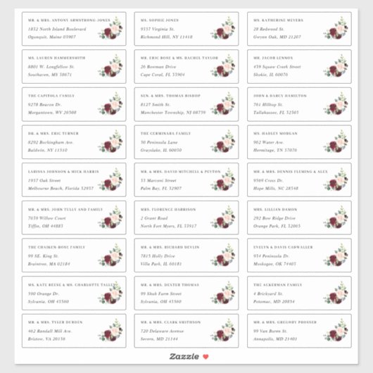 Radiant Bloom | Private Guest Address Labels (Blatt)