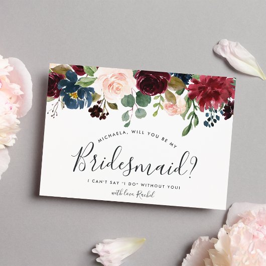 Radiant Bloom sei meine Bridesmaid-Karte Einladung
