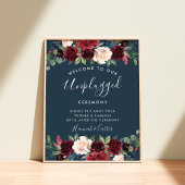 Radiant Bloom Unplugged Wedding Zeremony Sign Poster