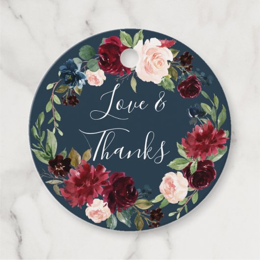 Radiant Bloom Wasserfarbe Blumenzehen Vielen Dank Geschenkanhänger (Vorderseite)