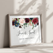 Radiant Bloom Wedding Dessert Bar Sign Poster