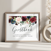 Radiant Bloom Wedding Guestbook Sign Poster