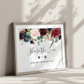 Radiant Bloom Wedding Hashtag Sign Poster
