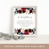 Radiant Bloom Wedding Memorial Poster