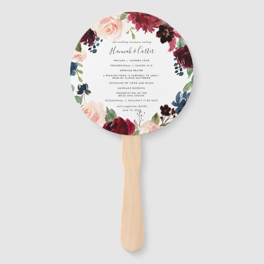 Radiant Bloom Wedding Programm Fächer (Vorderseite)