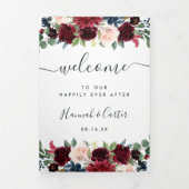 Radiant Bloom Wedding Welcome Letter & Itinerary Dreifach-gefaltete Programmkarte (Cover)