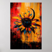 Radiant Bloom Zeitgenössischer Expressionist Sonne Poster (Vorne)
