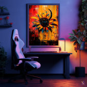 Radiant Bloom Zeitgenössischer Expressionist Sonne Poster