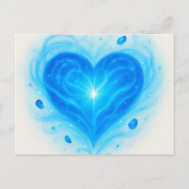 Radiant Blue Heart Grußkarte - Spirituelles Licht Postkarte