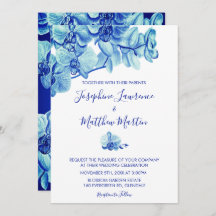 Radiant Blue Orchids Hochzeitseinladung