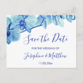 Radiant Blue Orchids Save the Date Ankündigungspostkarte (Vorderseite)