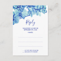 Radiant Blue Orchids Wedding Repair Cards