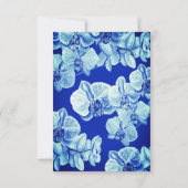 Radiant Blue Orchids Wedding Repair Cards RSVP Karte (Rückseite)