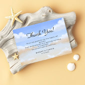 Radiant Blue Sky Summer Beach Wedding Dankeskarte