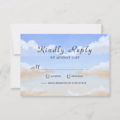Radiant Blue Sky Summer Beach Wedding RSVP Karten (Vorderseite)