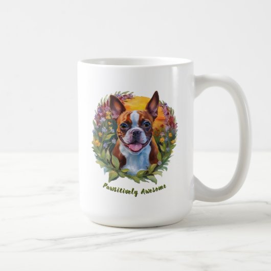 Radiant Boston Terrier Tasse, Gilis Niedliche Tier Kaffeetasse (Rechts)