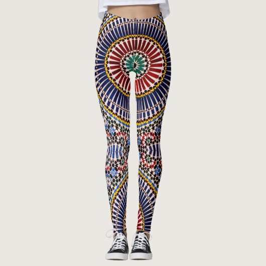 Radiant Bright Vintag Spirale Art Leggings (Vorderseite)