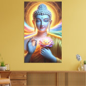 Radiant Buddha mit leuchtendem Lotus Leinwanddruck (Insitu (Wohnzimmer))
