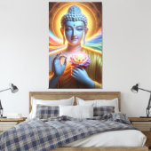 Radiant Buddha mit leuchtendem Lotus Leinwanddruck (Insitu (Schlafzimmer))