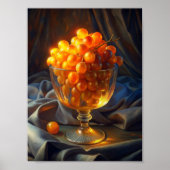 "Radiant Bunch: Orange Trauben in Transparency". Poster (Vorne)