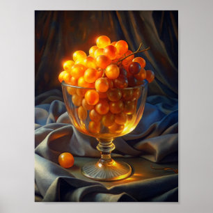 "Radiant Bunch: Orange Trauben in Transparency". Poster