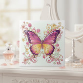 Radiant Butterfly Floral Pat#4 Magenta ID1222 Fliese