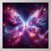 Radiant Butterfly Nebula in Cosmic Sky Poster (Vorne)