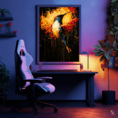 Radiant Contemporary Expressionist Hummingbird Poster