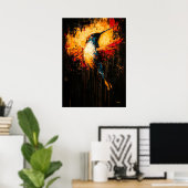 Radiant Contemporary Expressionist Hummingbird Poster (Heimbüro)