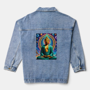 Radiant Cosmic Buddha Universe T Shirt Design Jeansjacke