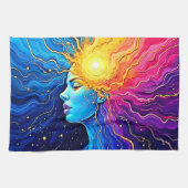 Radiant Cosmic Mind Erwachen Geschirrtuch (Horizontal)