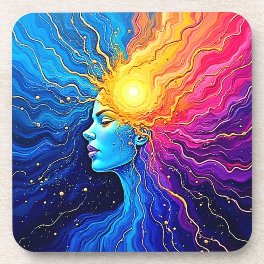 Radiant Cosmic Mind Erwachen Getränkeuntersetzer (Vorderseite)