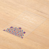 Radiant Crescent Moon Splendid Mandala Wedding Acryleinladungen (Ablage )