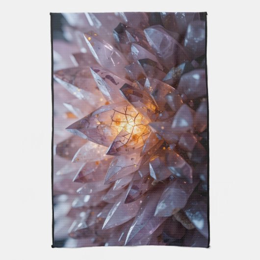 Radiant Crystal Heart Geschirrtuch (Vertikal)