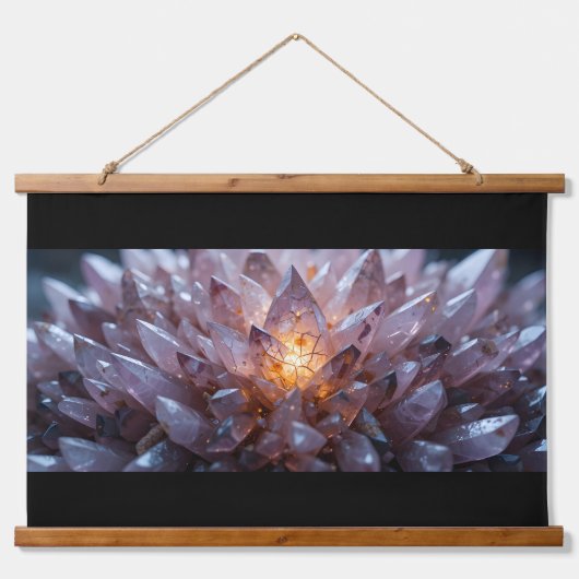 Radiant Crystal Heart Wandteppich Mit Holzrahmen (Vorne)