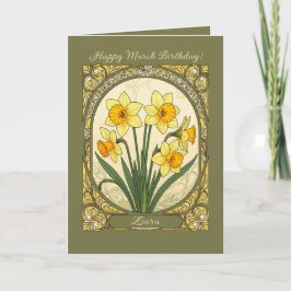 Radiant Daffodil March’s Happy Birthflower Karte