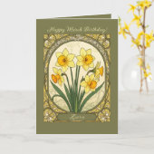 Radiant Daffodil March’s Happy Birthflower Karte (Gelbe Blume)
