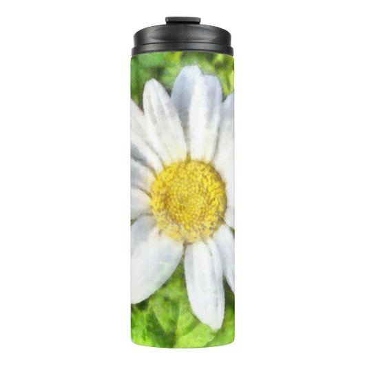 Radiant Daisy Watercolor Thermosbecher (Vorderseite)