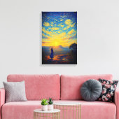 Radiant Dawn at Pha Chanadai - Van Gogh Style Leinwanddruck (Insitu (Wohnzimmer))