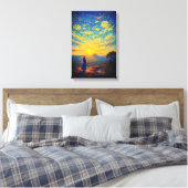Radiant Dawn at Pha Chanadai - Van Gogh Style Leinwanddruck (Insitu (Schlafzimmer))