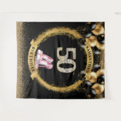 Radiant Diamond Numbers Banner mit blush-Heelsen Wandteppich (Vorderseite (Horizontal))