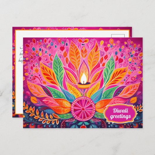 Radiant Diwali Delight Postkarte (Vorne/Hinten)