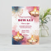 Radiant Diwali Einladung (Stehend Vorderseite)