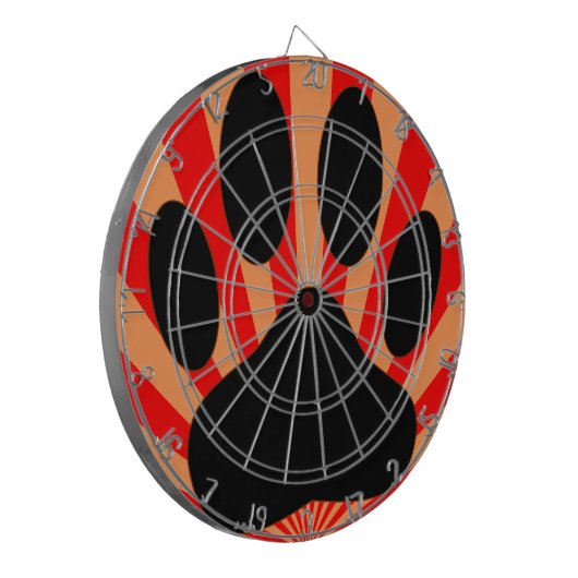 Radiant Dog Paw Print Dartscheibe (Vorderseite Links)