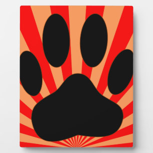 Radiant Dog Paw Print Fotoplatte